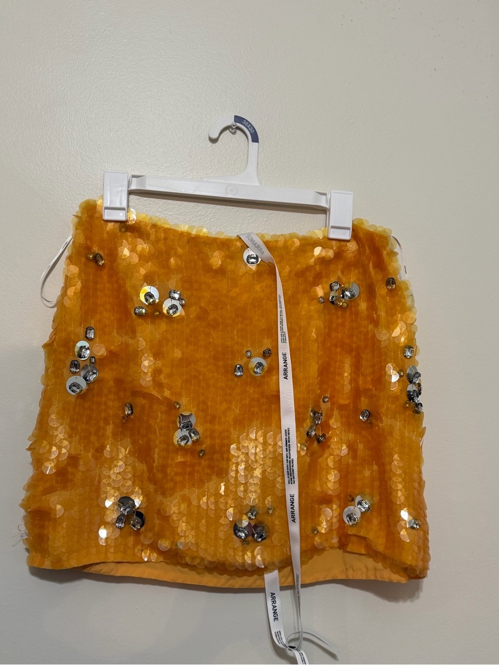 Gold Sequin Mini Skirt with Embellished Accents